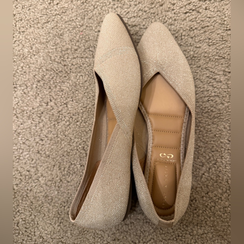 Kelly & Katie gold flats